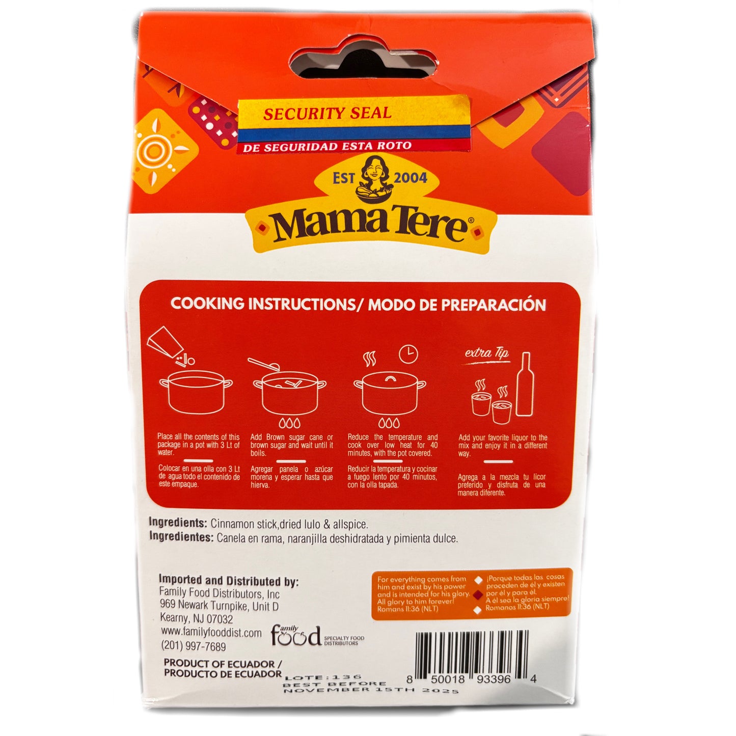 Mama Tere Canelazo/ Spice Mix- 2 oz (57 g)