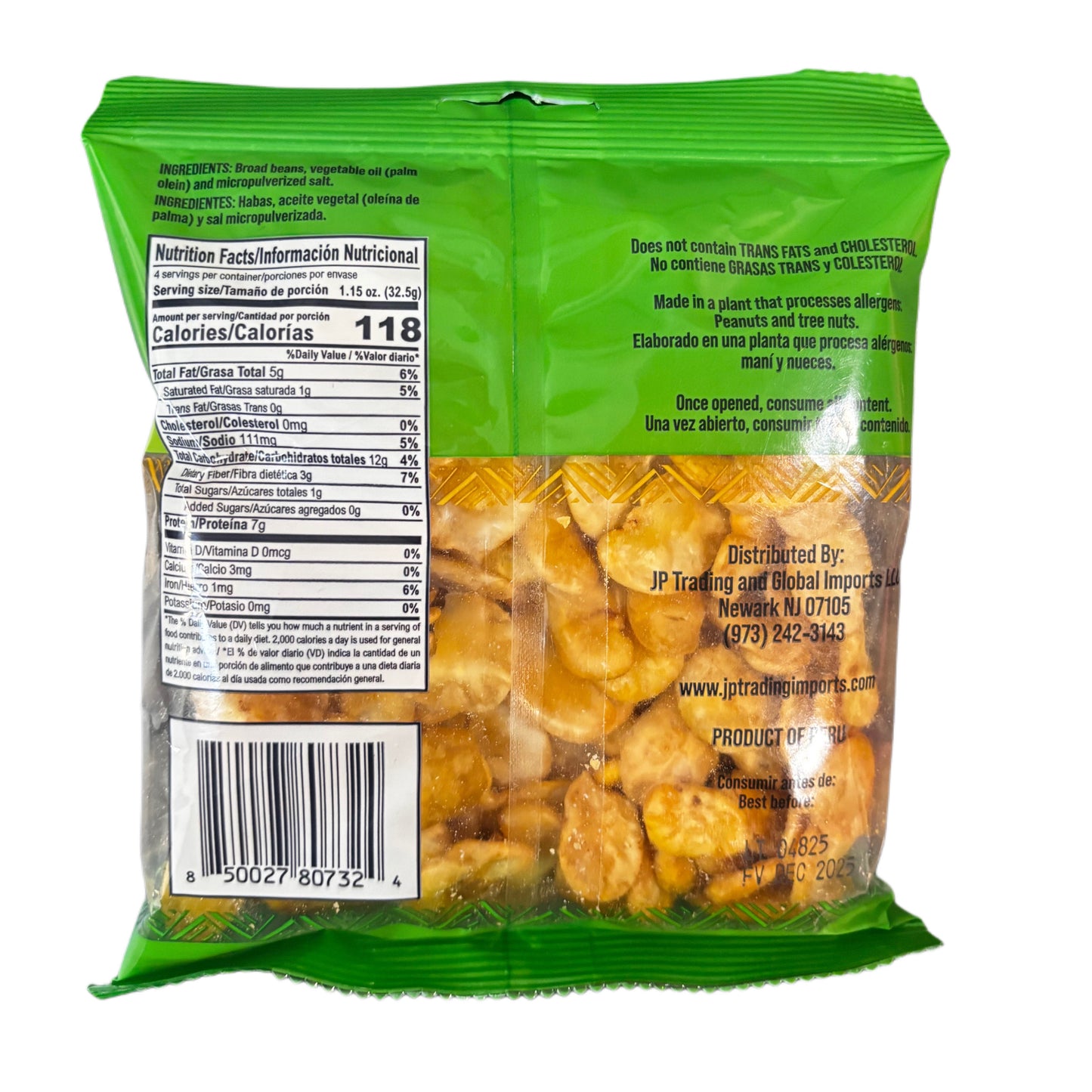 Andinas Habas Fritas Saladas/ Salted Crunchy Broad Beans- 4.59 oz (130 g)