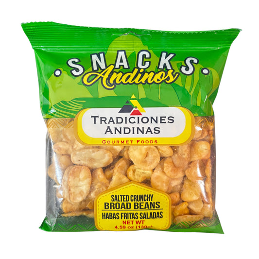 Andinas Habas Fritas Saladas/ Salted Crunchy Broad Beans- 4.59 oz (130 g)